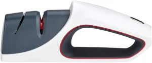 Zyliss Control Knife Sharpener, Ceramic Wheel Sharpening Mechanism/Ergonomic Design, Acrylic/Ceramic, White/Grey